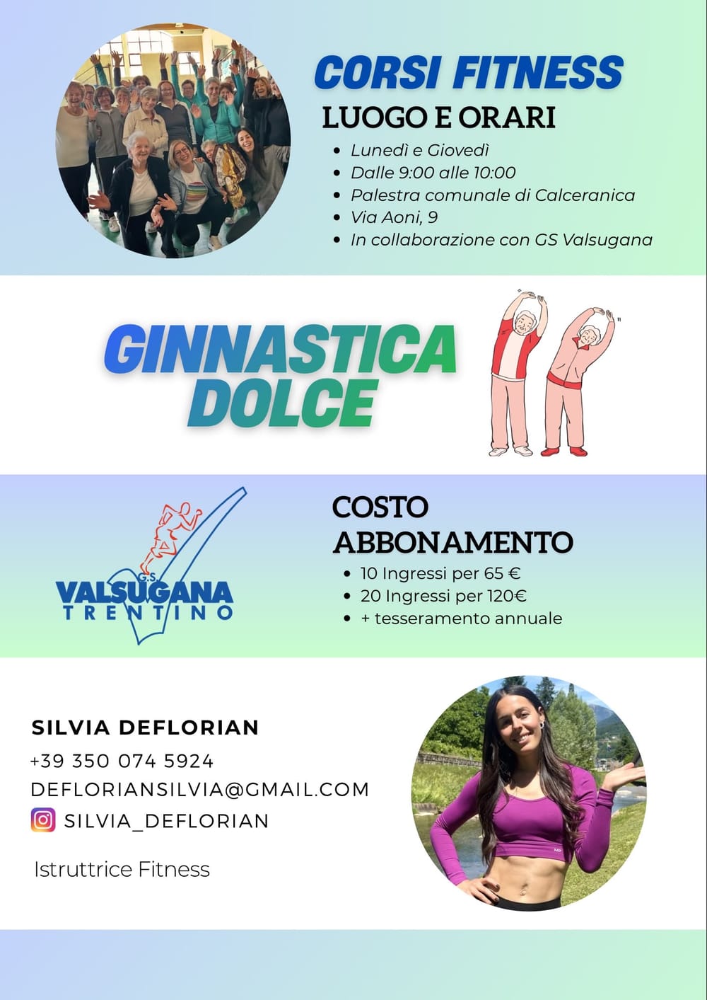 Locandina del corso di Ginnastica dolce 2026-2027