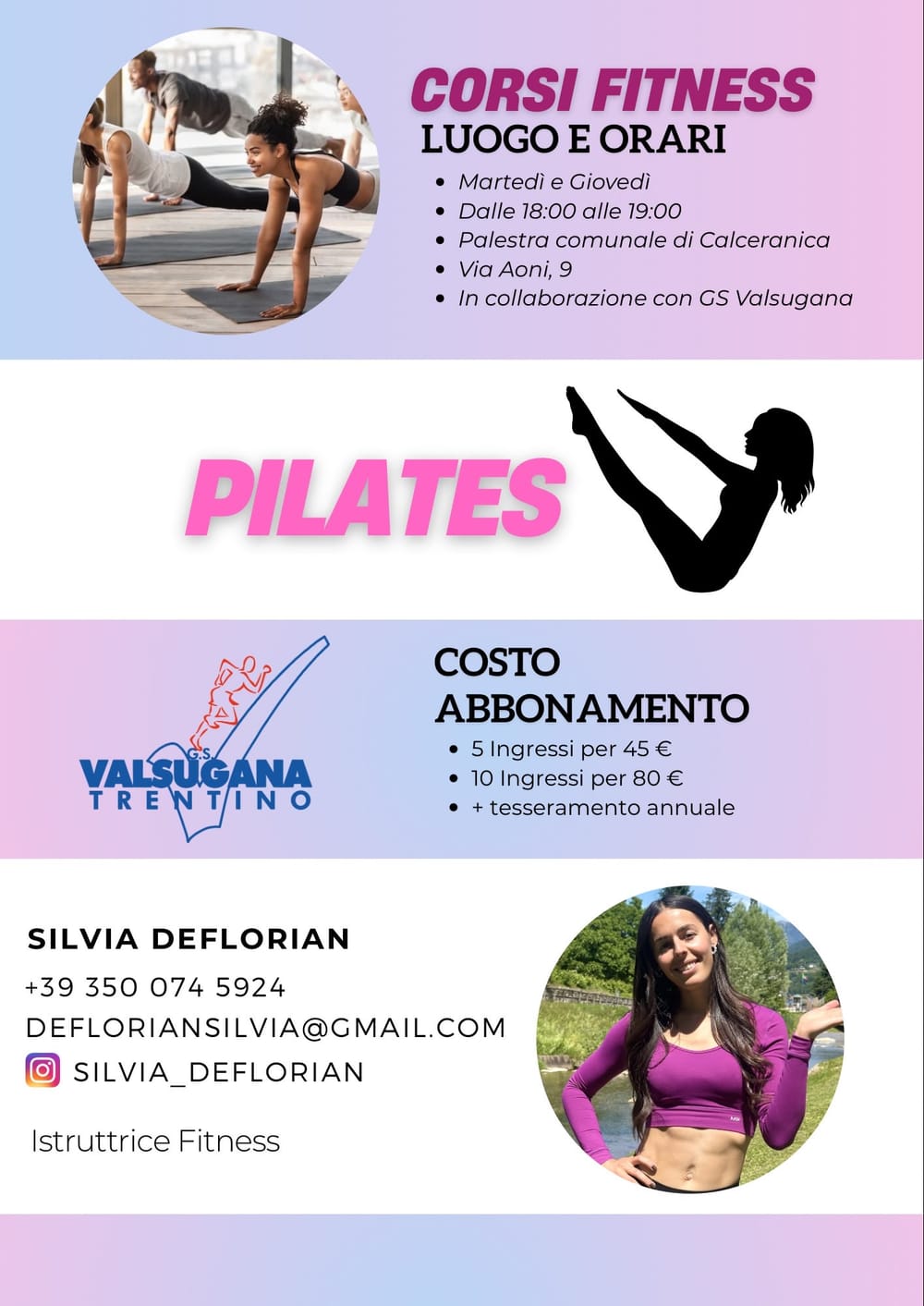 Locandina del corso di Pilates 2026-2027